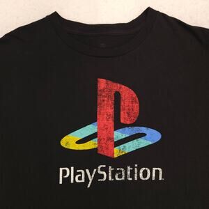 Playstation Casual Crew Neck Short Sleeve Graphic Shirt Mens Size 2XL Black